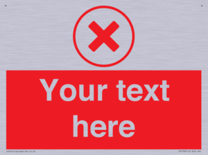 Custom red background, red cross in circle sign